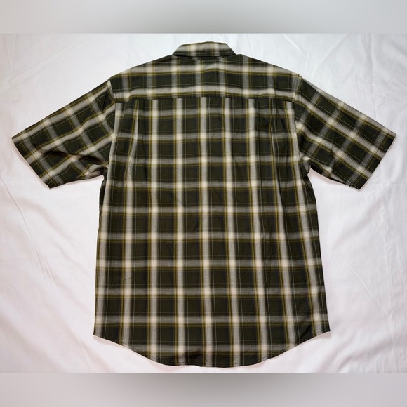 Wolverine NWT Men’s Size M Dark Olive Green Plaid Mortar Short Sleeve Shirt - Picture 7 of 7